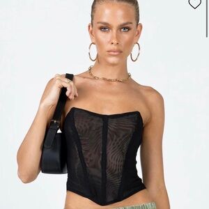 Princess Polly Azriel Black Strapless Corset Top